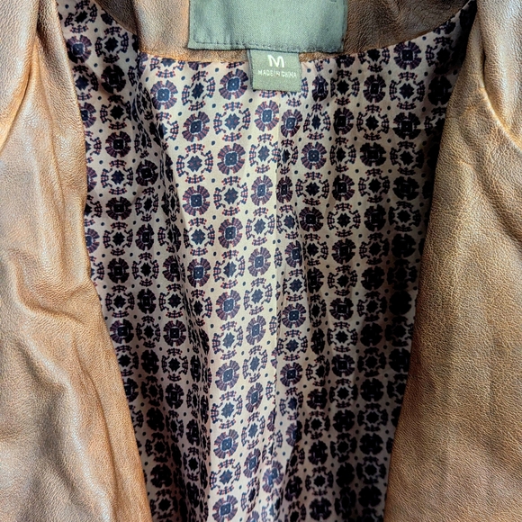 Maurices Vegan Leather Biker Jacket - Brown Cognac - Size M - Picture 3 of 6